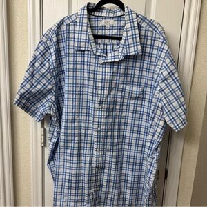 Croft & Barrow Blue and White Plaid Men's Shirt